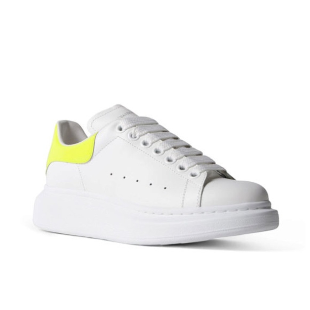 EUC Women Sz 7 (Euro Sz 37) Alexander McQueen Oversized Shoes White/Fluo Yellow - Picture 3 of 17